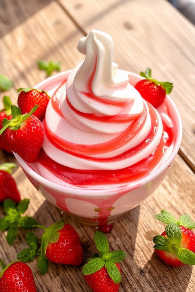 creamy strawberry frozen delight