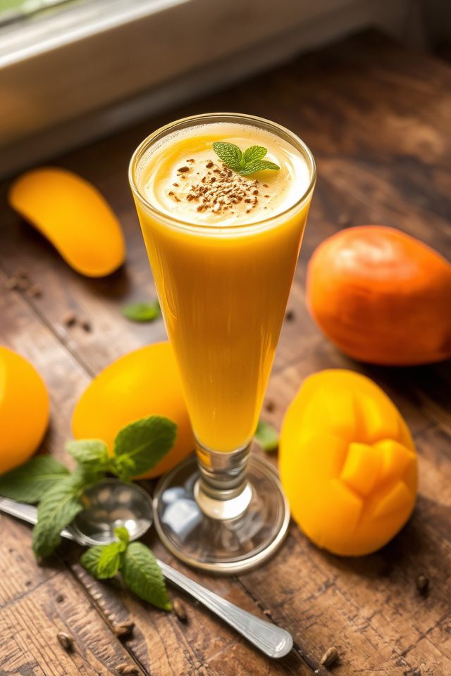 creamy tropical mango beverage