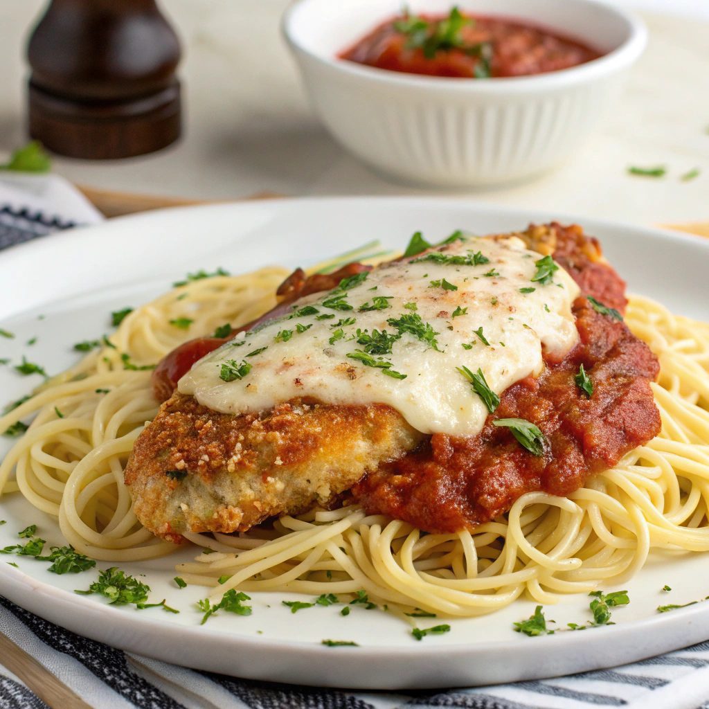 Chicken Parmesan With Spaghetti