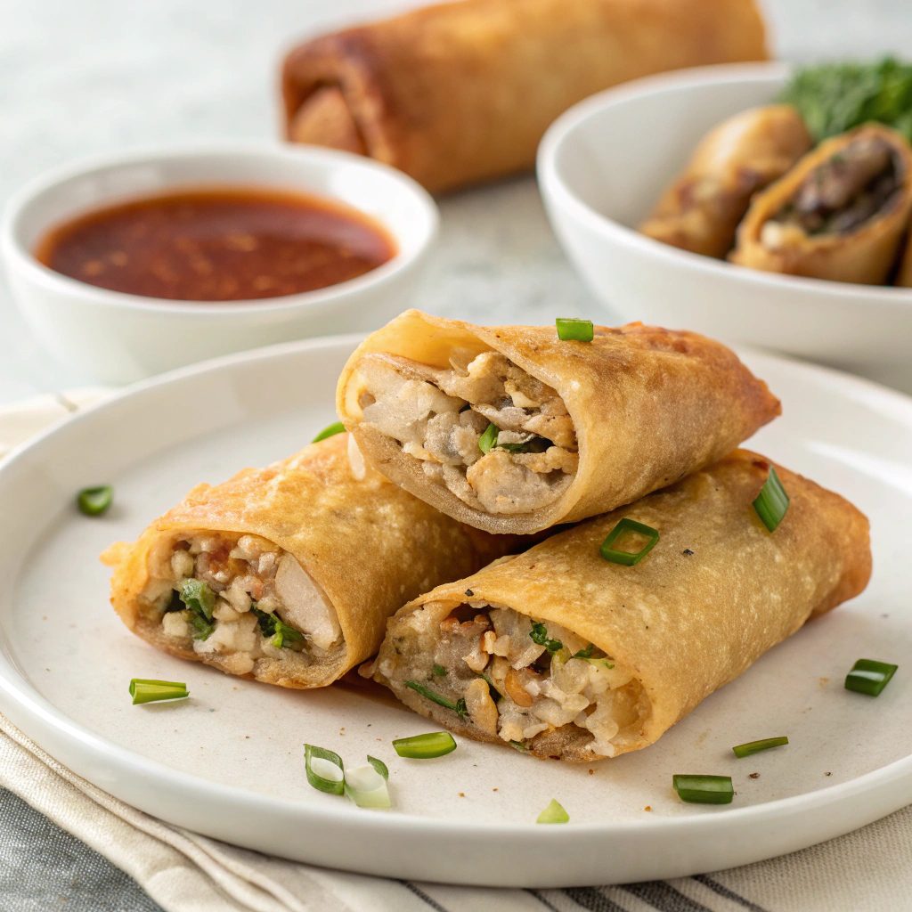 Chicken and Mushroom Egg Rolls Recipe