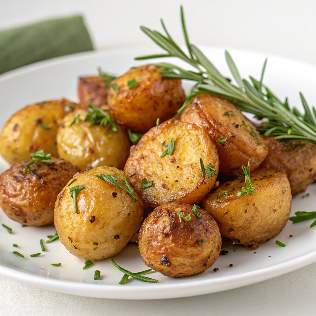 Crispy Garlic Rosemary Roasted Baby Potatoes Recipe