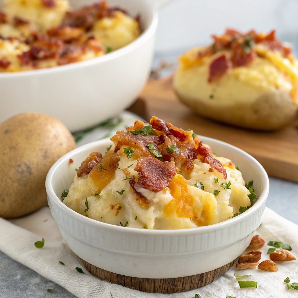 Smashed Baby Potatoes With Cheese and Bacon