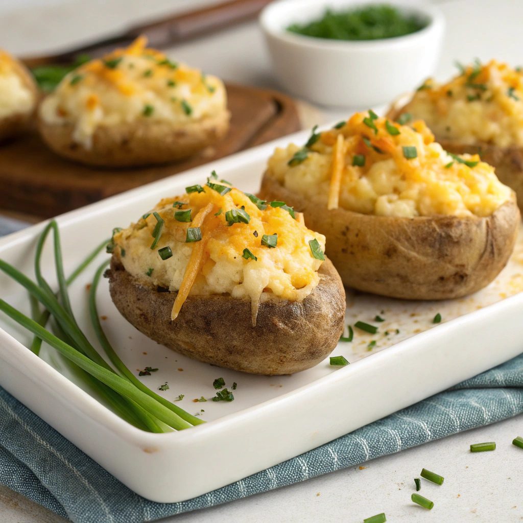 Twice-Baked Baby Potatoes With Cheddar and Chives
