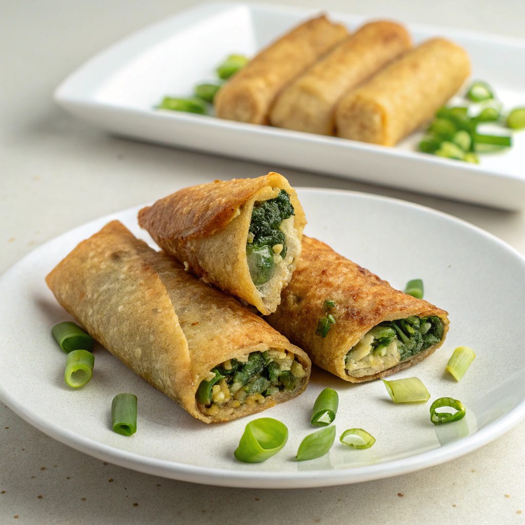 Spinach and Garlic Egg Rolls Recipe
