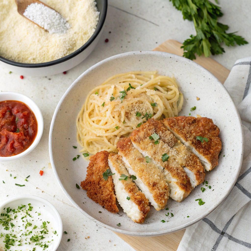Chicken Parmesan With Spaghetti
