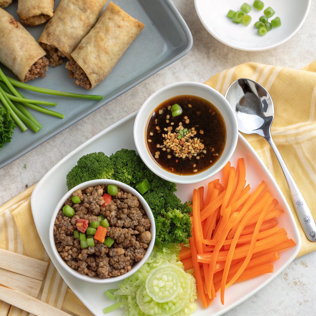 Ingredients For Beef and Broccoli Egg Rolls