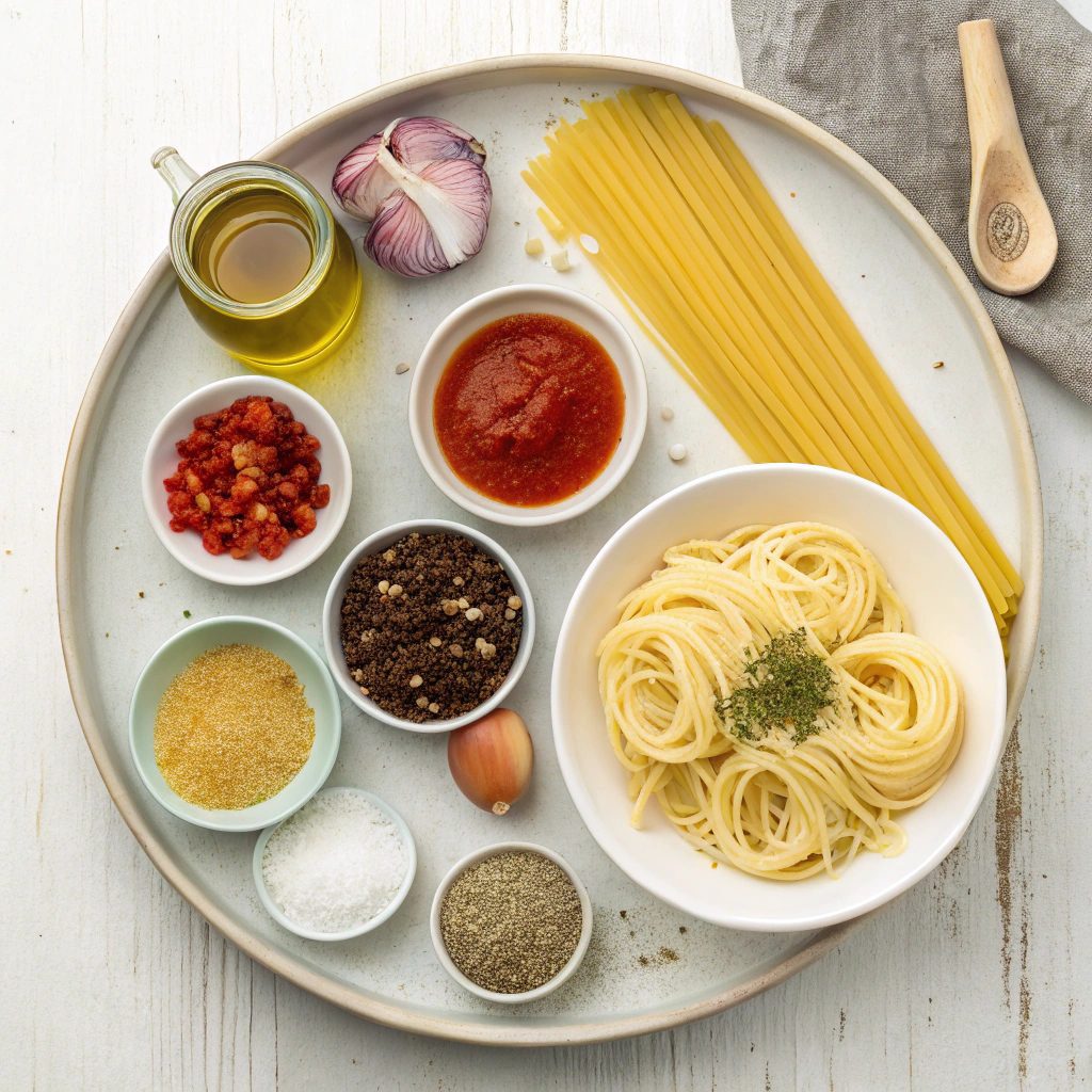 Ingredients For One Pot Pasta With Tomato Sauce