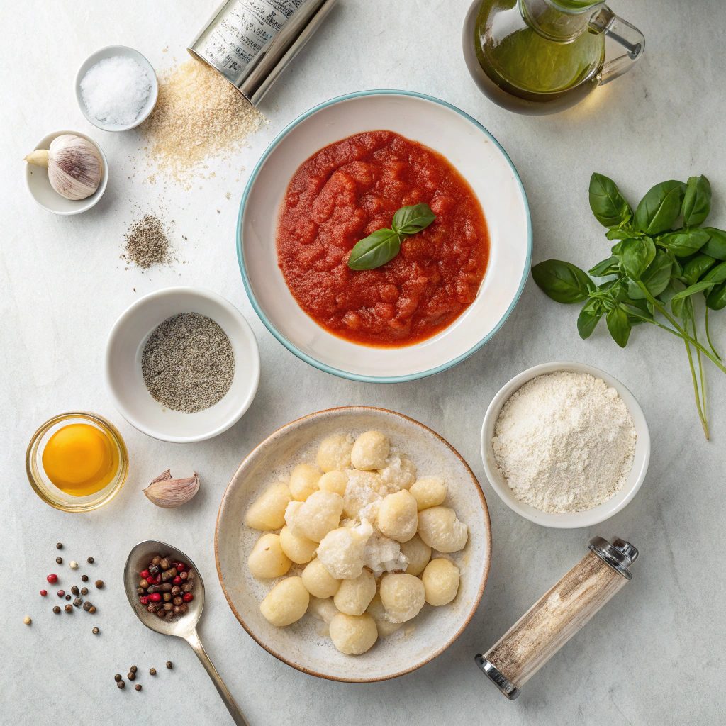 Ingredients For Baby Potato Gnocchi With Tomato Sauce
