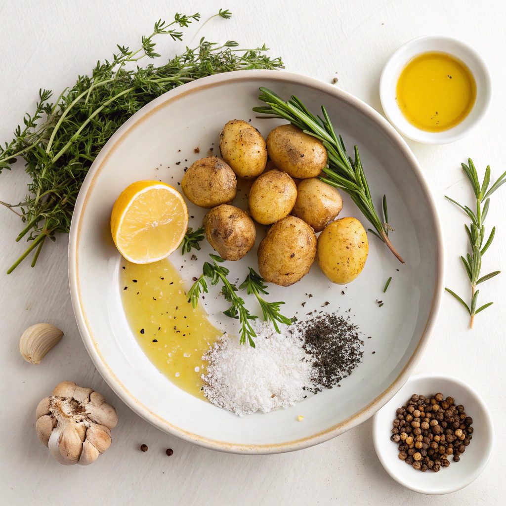 Ingredients for Grilled Baby Potatoes With Lemon and Herbs