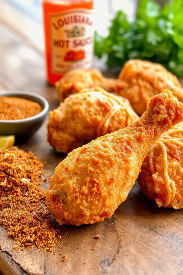 crispy cajun spiced fried chicken