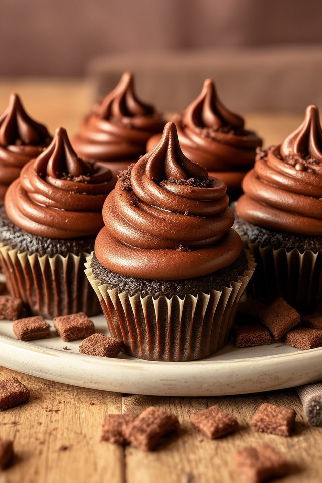 crispy chocolate wafer cupcakes