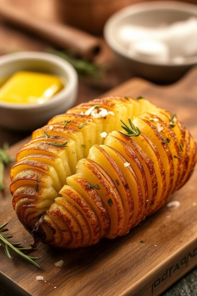 crispy fan shaped potato dish