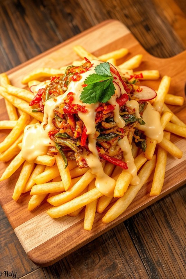 crispy fries topped kimchi
