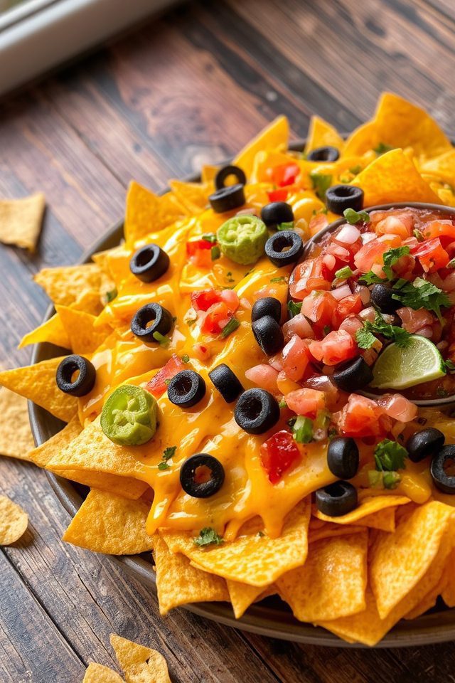 crispy nachos with salsa