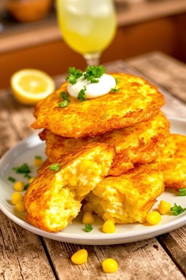 crispy potato corn fritters