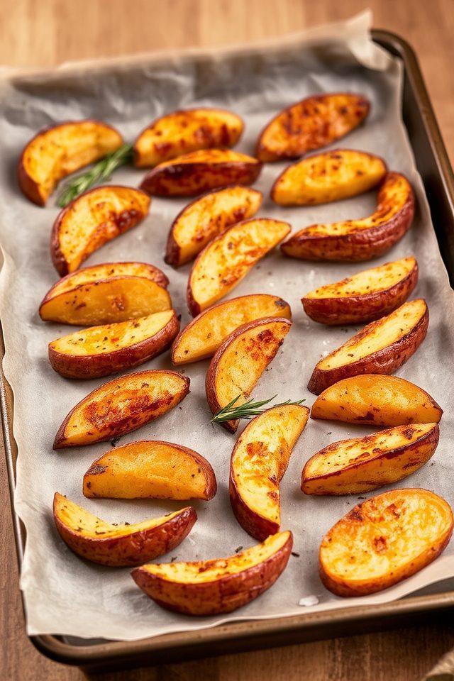 crispy roasted potato wedges