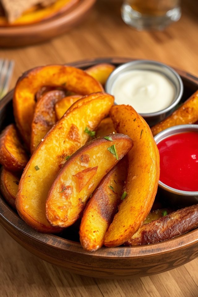 crispy seasoned potato wedges