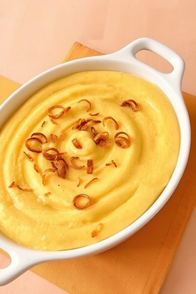 crispy shallots top puree