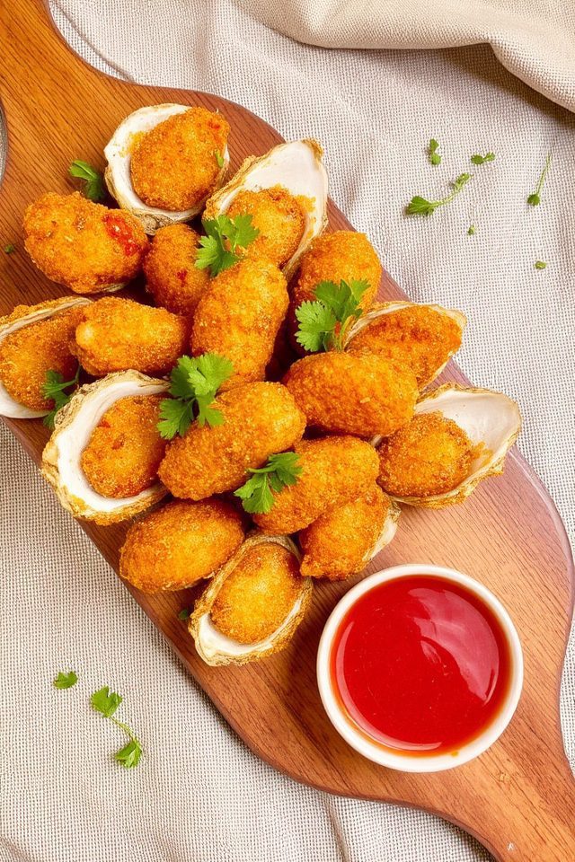 crispy tempura oysters delightfully paired
