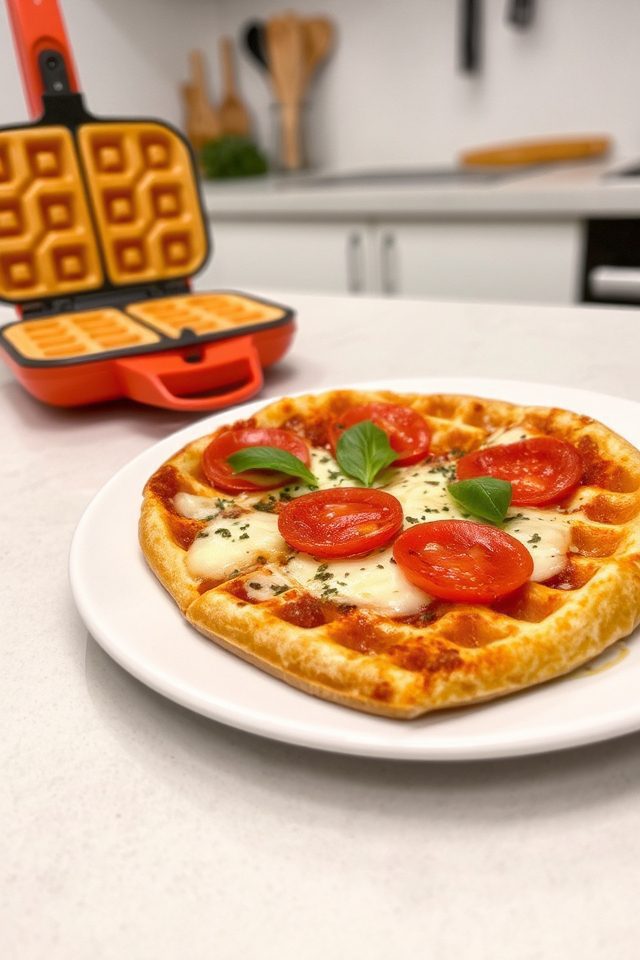 crispy waffle pizza treats