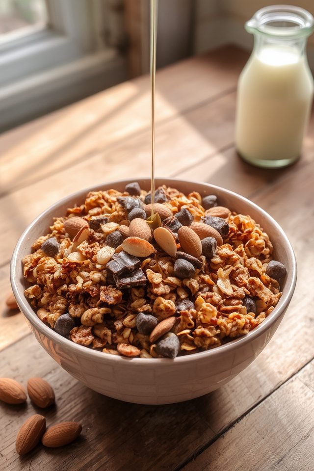 crunchy chocolate almond granola
