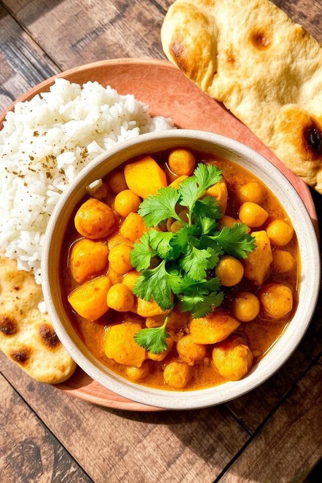 curried potatoes with chickpeas