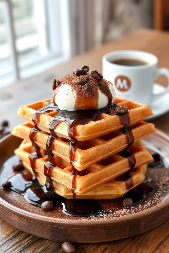 decadent coffee infused waffles
