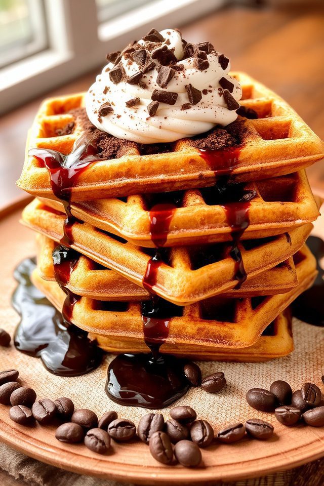 decadent coffee infused waffles