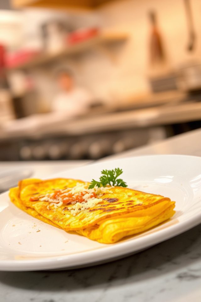 delicate fluffy golden omelette