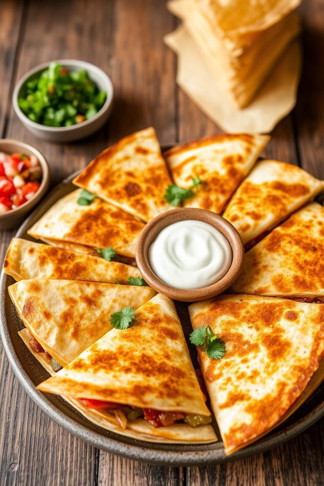 delicious cheesy fajita quesadillas