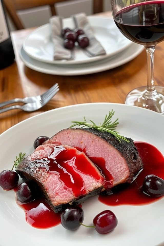 duck with cherry glaze