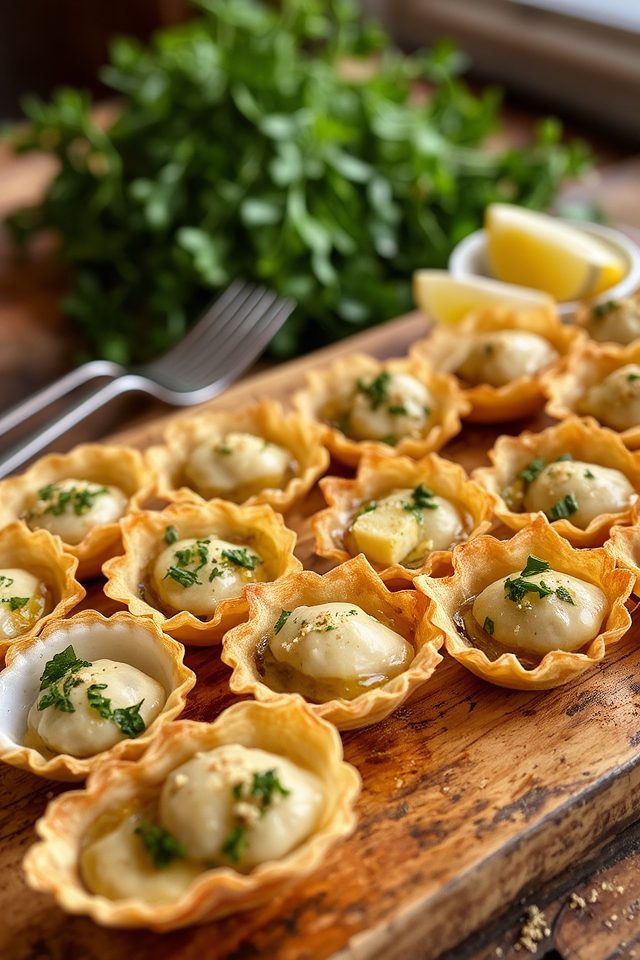 elegant oyster phyllo bites