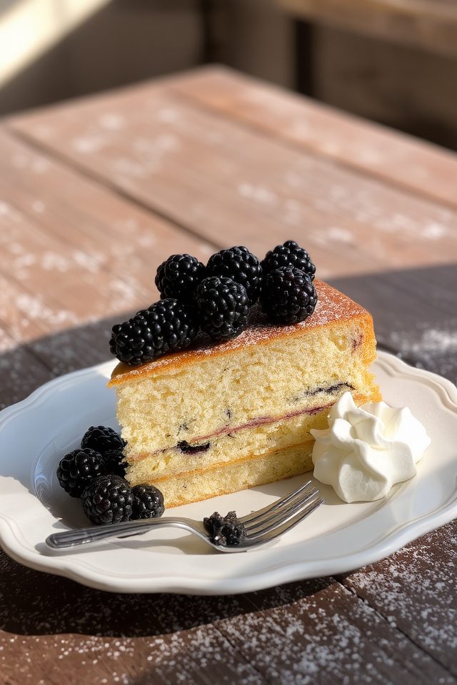 elegant vanilla blackberry cake
