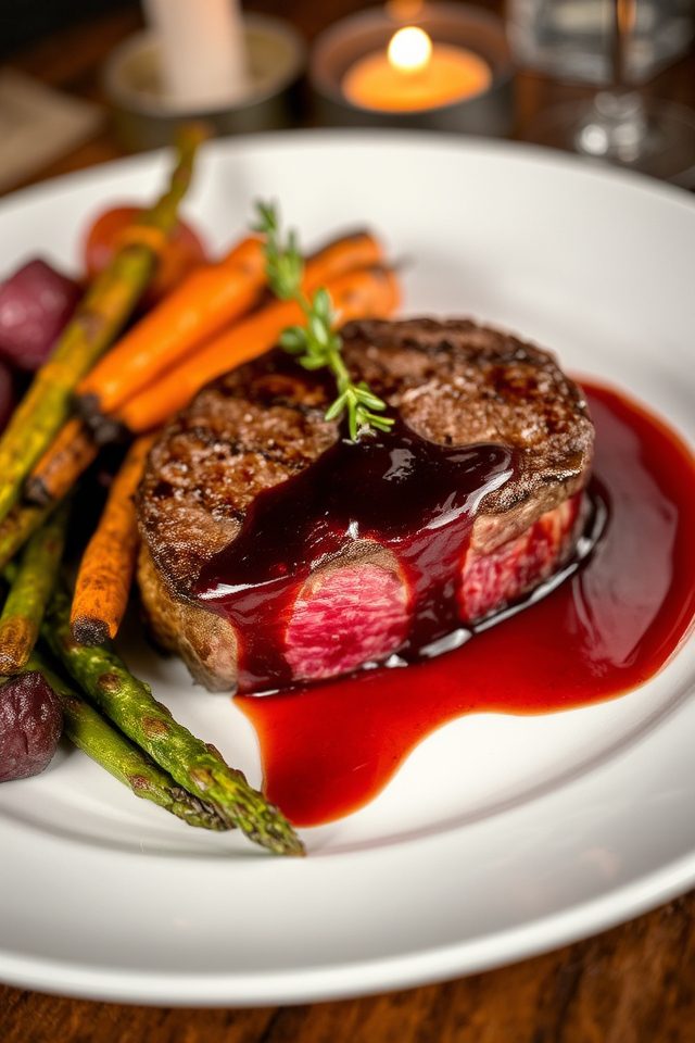 filet mignon with red wine