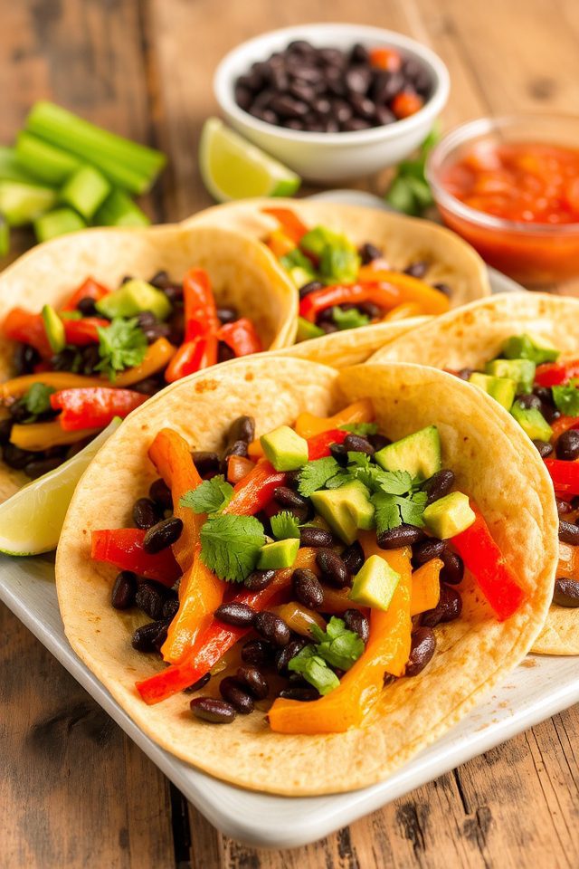 flavorful black bean fajitas