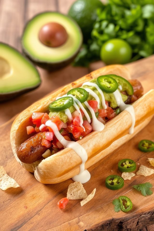 flavorful mexican inspired hot dog