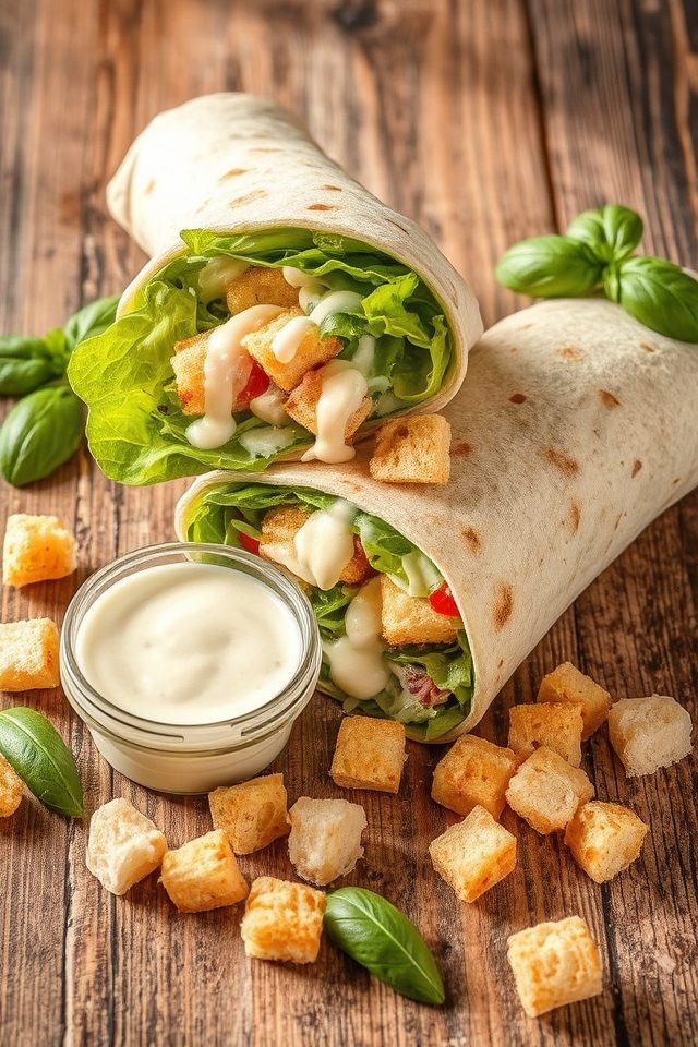 fresh caesar salad wrap