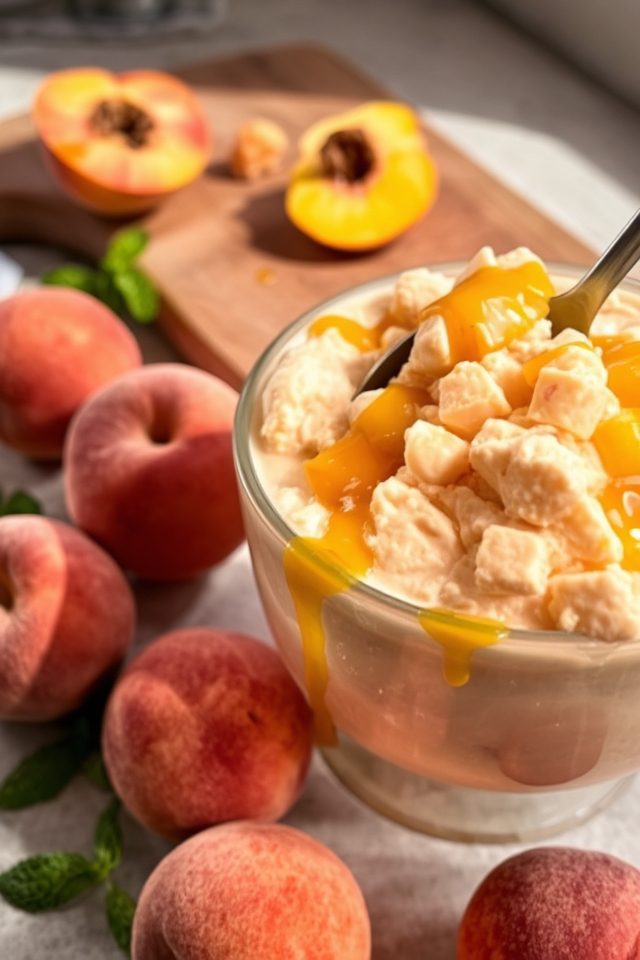 fresh peach ice cream