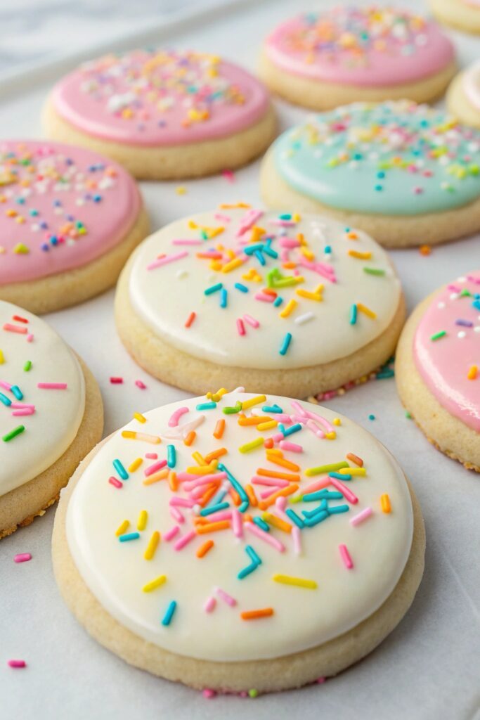 vibrant festive sugar cookies