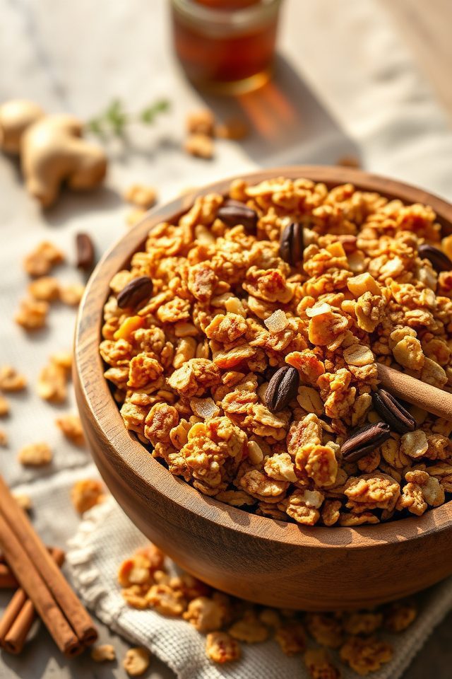 ginger infused crunchy breakfast snack
