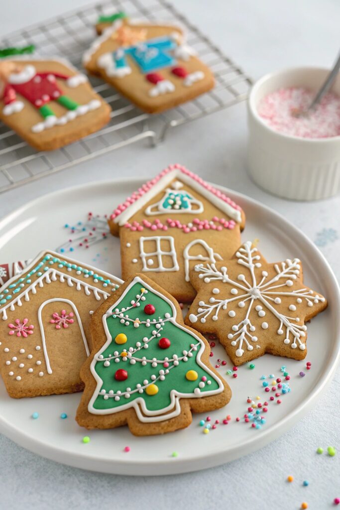 festive gingerbread sugar cookies