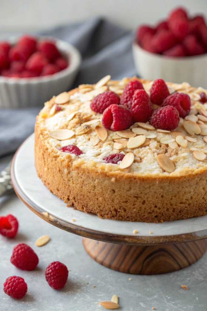 gluten free raspberry almond cake