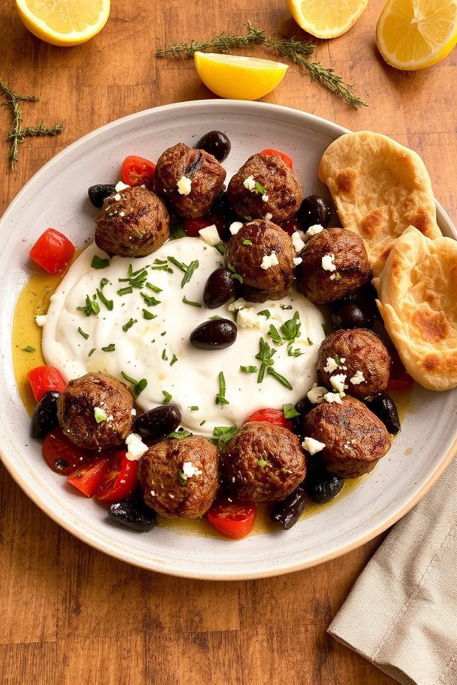 greek lamb meatballs dish