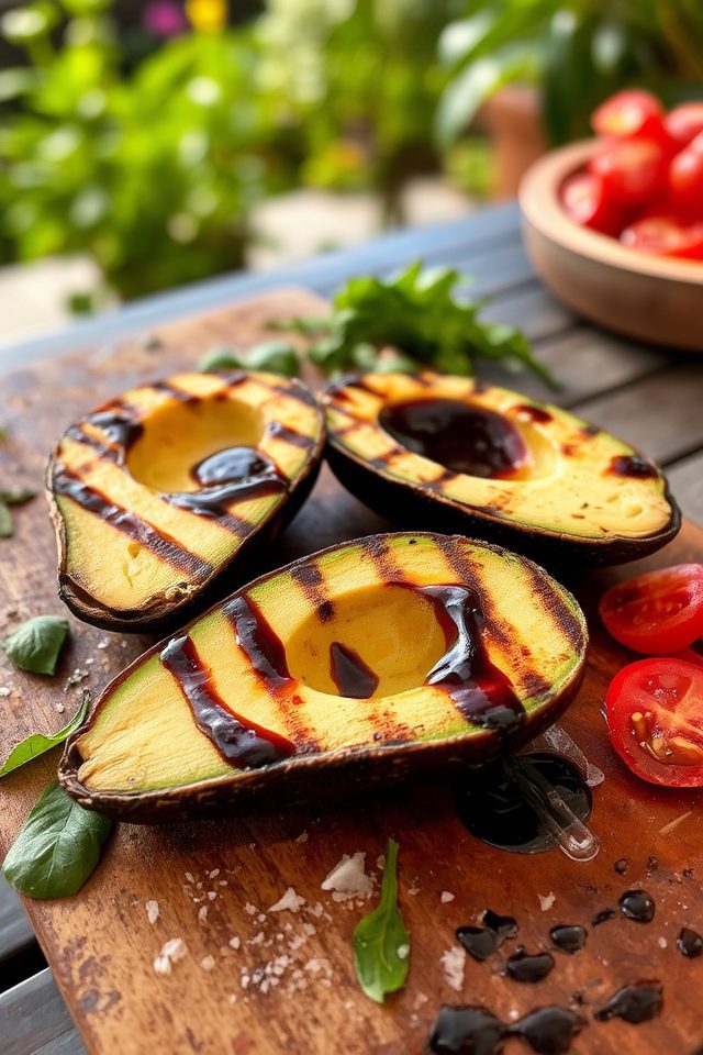 grilled avocado with glaze