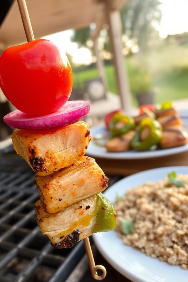 grilled chicken veggie kabobs
