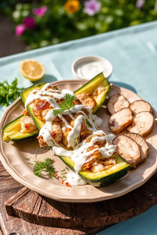 grilled chicken zucchini boats