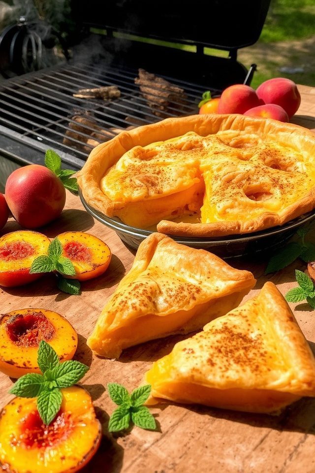 grilled peaches with pie