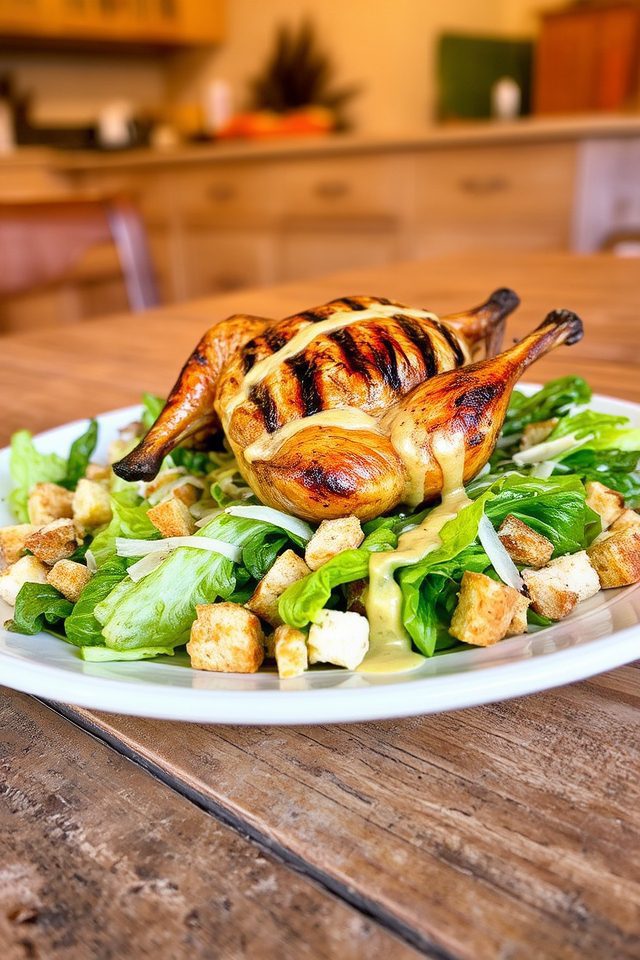 grilled quail caesar salad