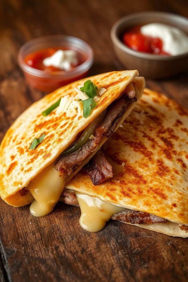 grilled steak quesadilla meal
