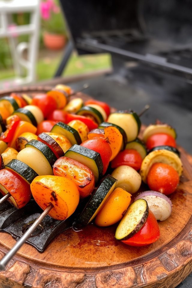 grilled summer vegetable skewers